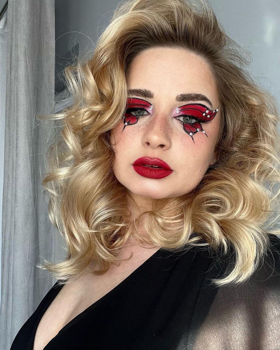 Red Butterfly Makeup Look