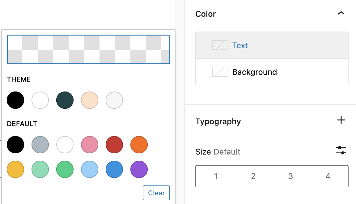 Color Settings in the Site Tagline Block