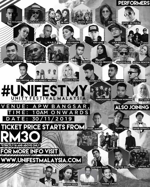 Unity Festival Malaysia Himpunkan Artis Terkemuka Malaysia