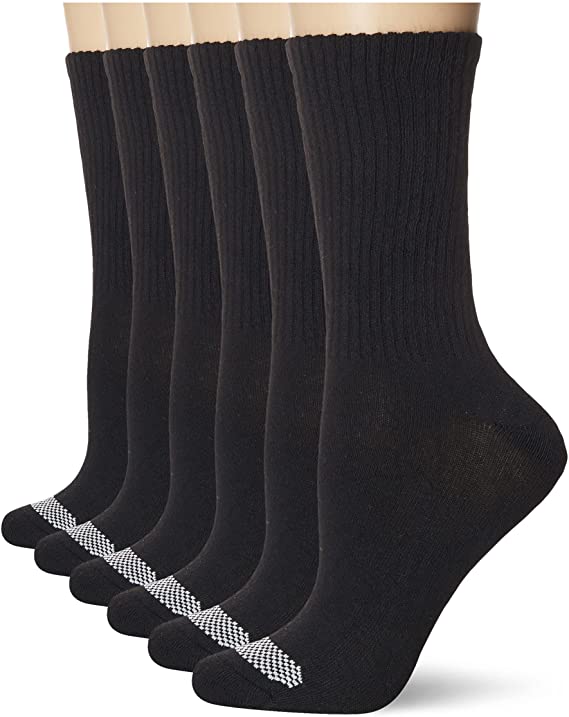 Hanes Women's 6-Pair Plush Comfort Toe Seam Crew Socks