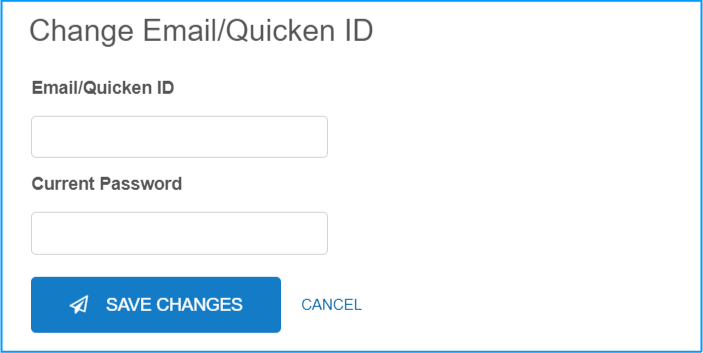 Change Email/Quicken ID