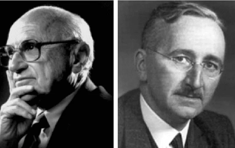 Friedrich Hayek and Milton Friedman