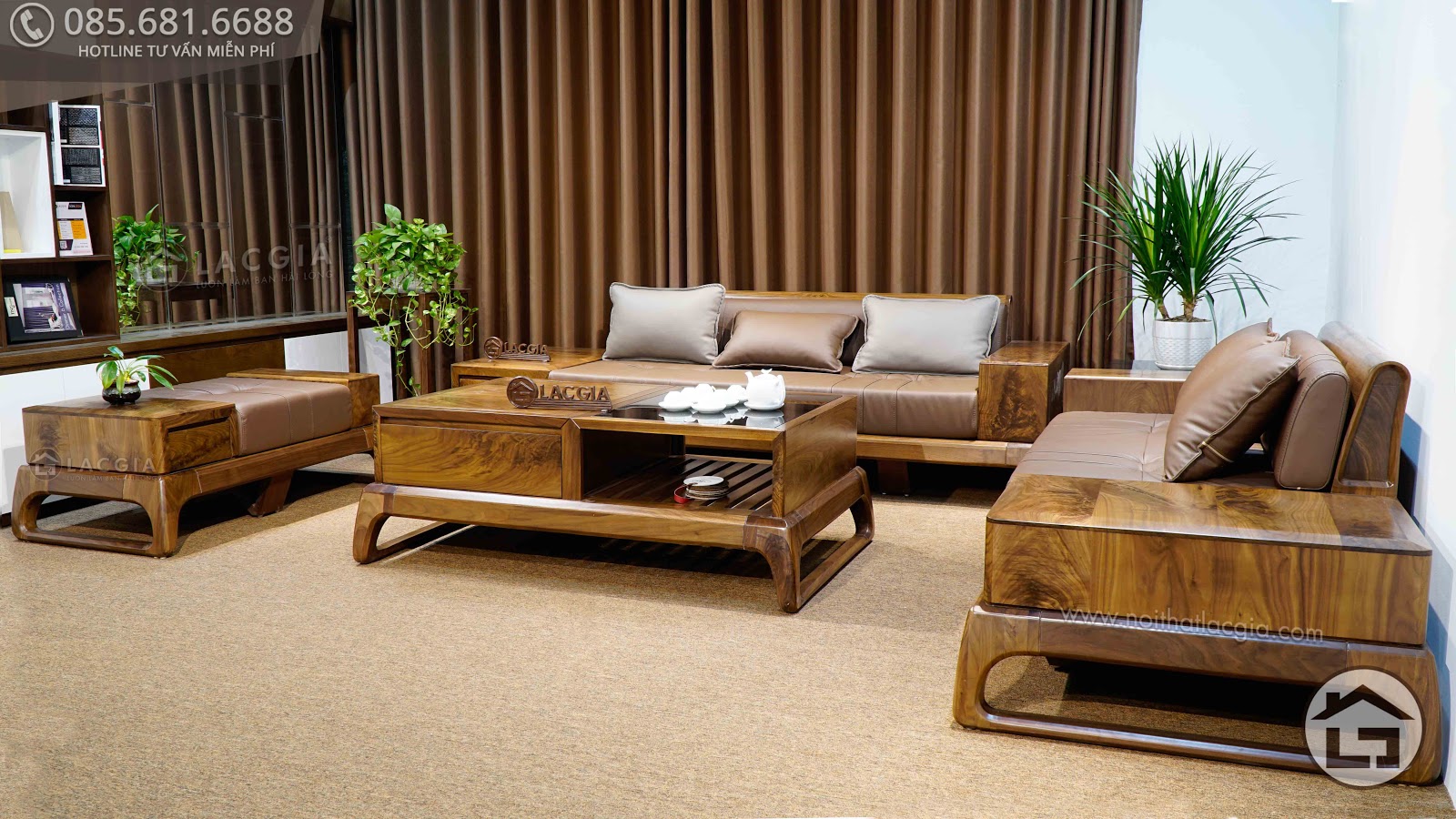 Sofa gỗ óc chó SF28, làn sóng mới trong nội thất phòng khách