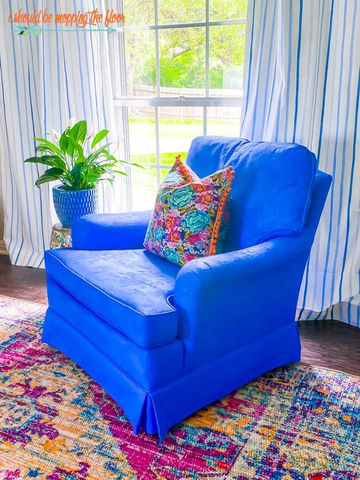 Blue Club Chair