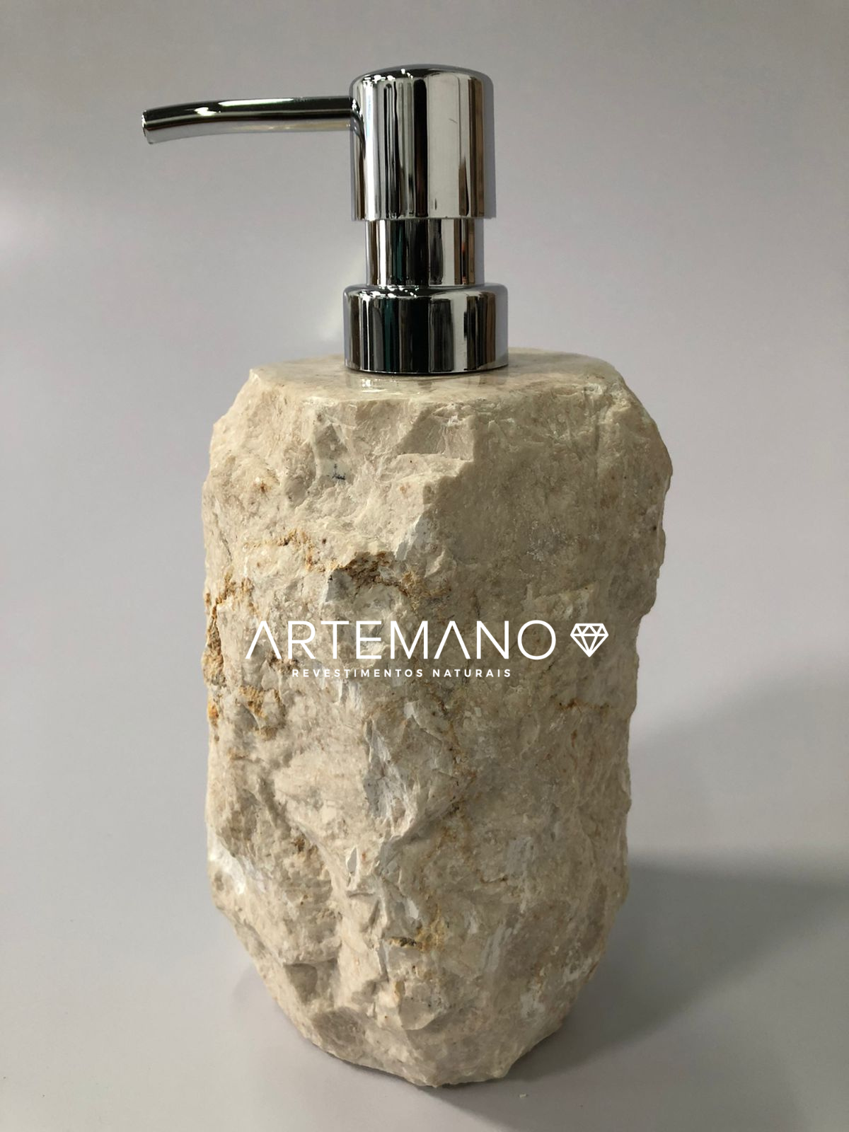 Saboneteira personalizada de mármore cream bruto Artemano