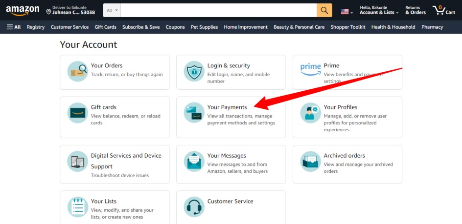 How to delete card details from Amazon