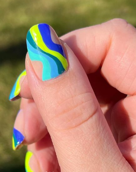 Summer and Winter Neon Nail Design