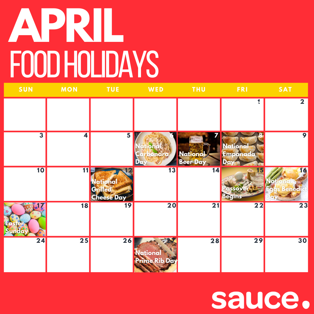 April Food Holiday and Events for Restaurant Marketing