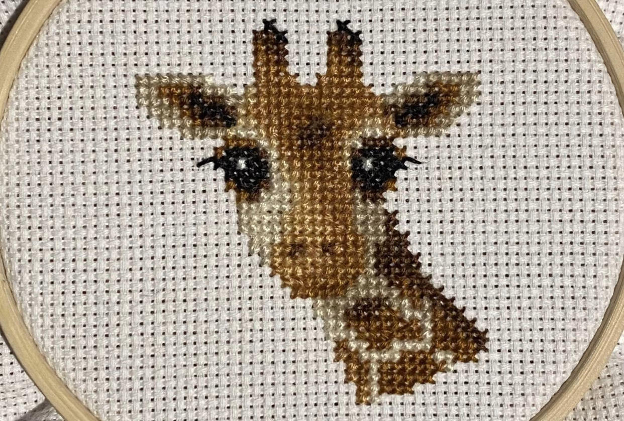 girafa em ponto cruz