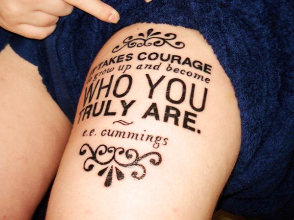 Excellent Font Thigh Tattoo Design for Female - 55 Thigh Tattoo Ideas <3 <3 