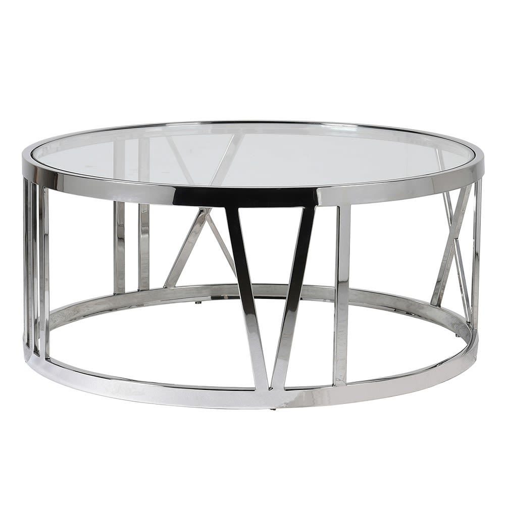 Sloane Chrome Roman Round Coffee Table