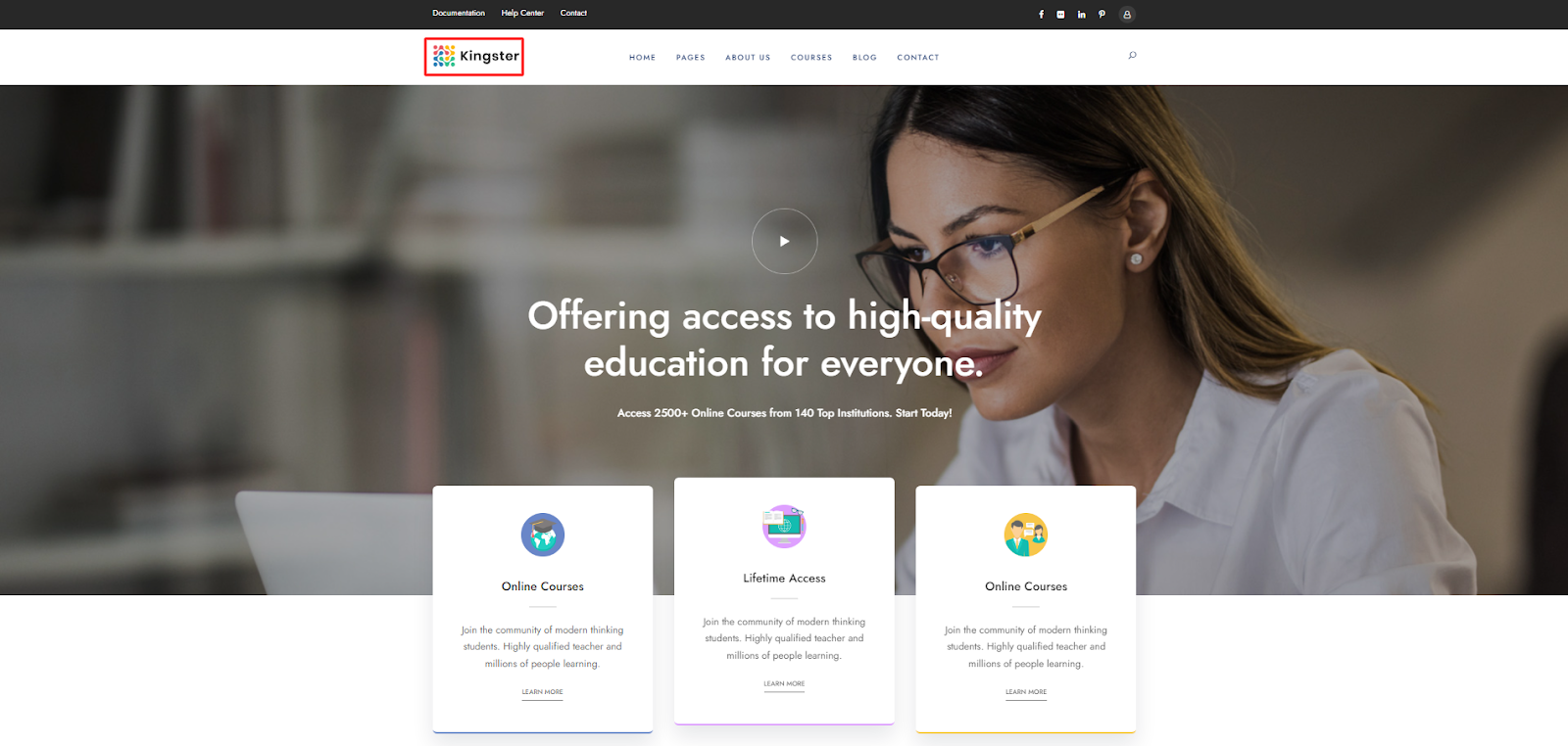 Kingster- School, College and University education theme 