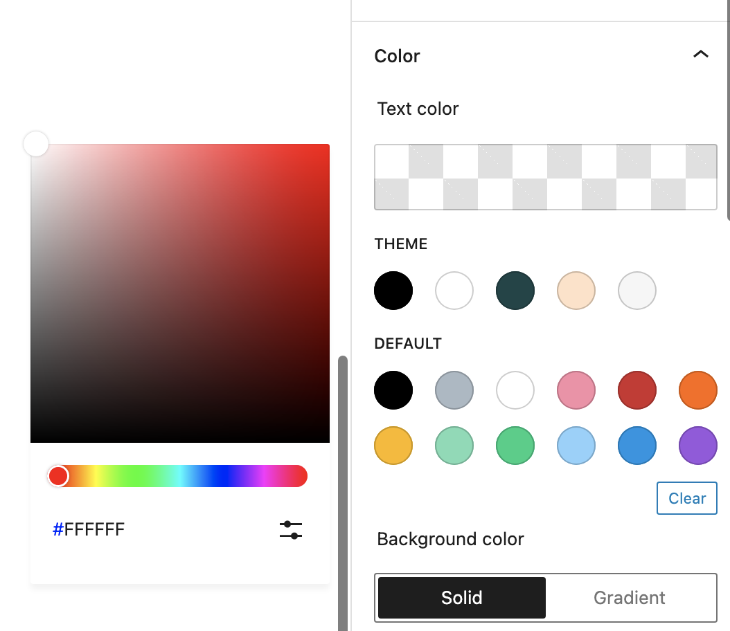 Current color picker experience showing only one color option rather than all.