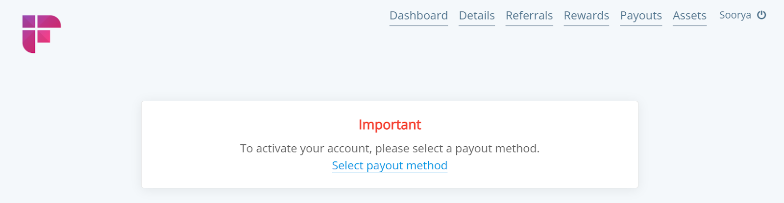 Select your payout method