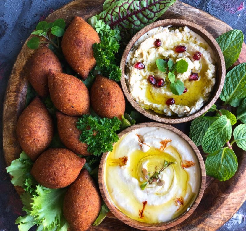 kibbe balls with dips