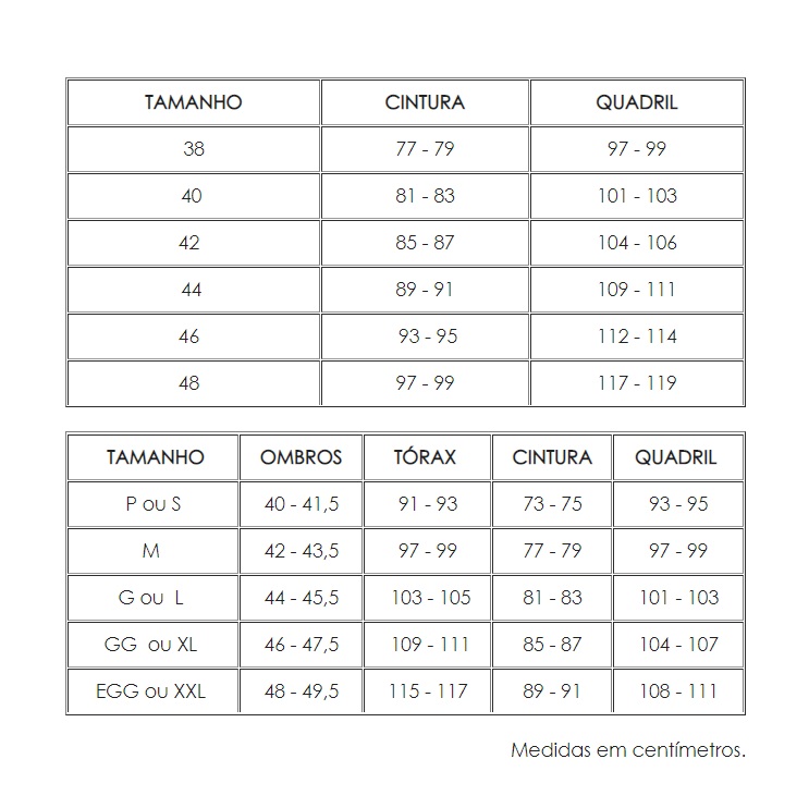 Tabela de tamanhos de roupas: como funciona a numeração - Blog Pavilhão do  Atacado