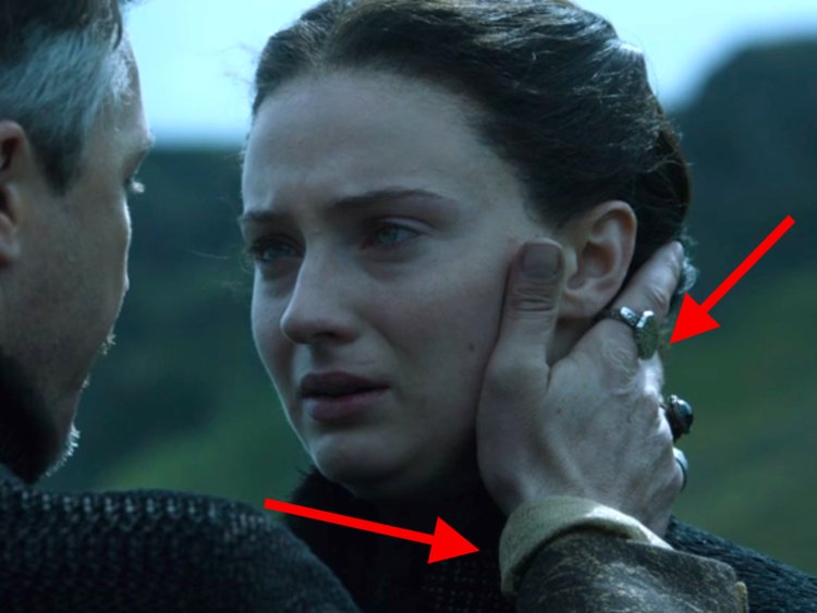 If you look at the sleeve and rings of the person holding the dagger in the promo, and compare it to Littlefinger, it's a perfect match.