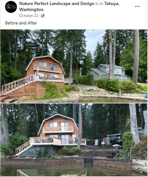 Landscape Design Firm Before and After Facebook Post Example