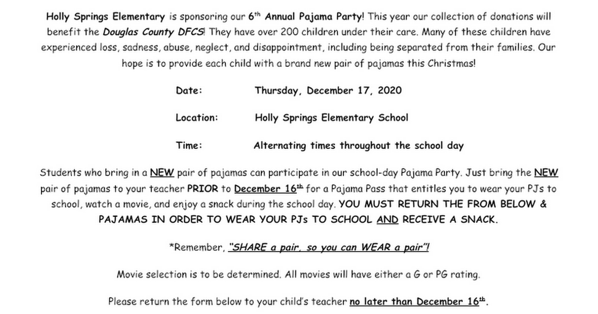 HSES Pajama Party 2020