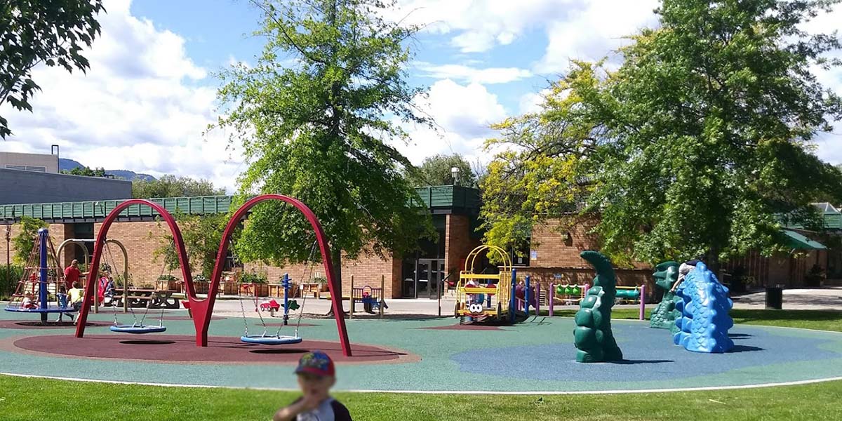Outdoor playground at Parkinson Recreation Centre, Kelowna, BC
