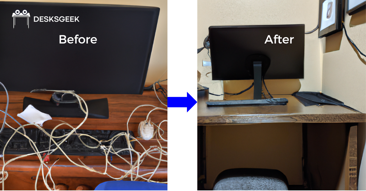 An image showing Before and After Hiding the Cords