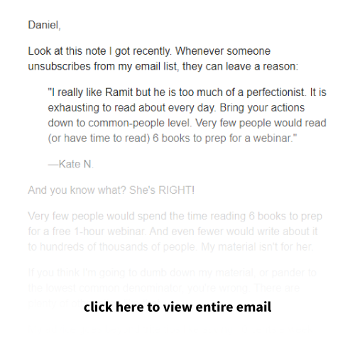 Drip email marketing example Ramit