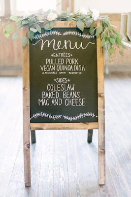 wedding ideas - wedding ideas blog by K'Mich in Philadelphia PA -  wedding planning - wedding signs - menu chalk board