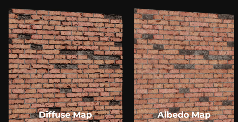 textures albedo and diffuse for 3d models