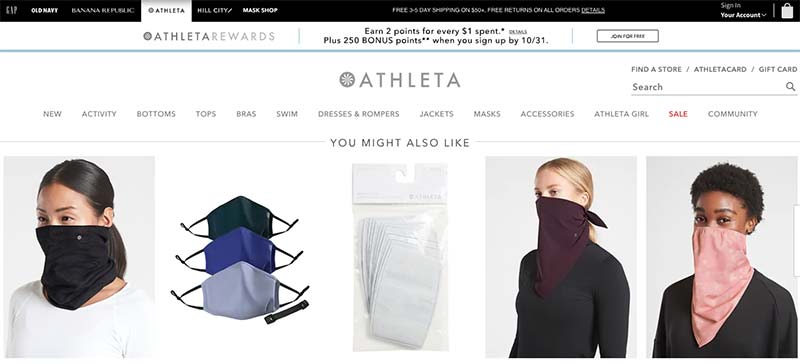 Mascarillas Athleta