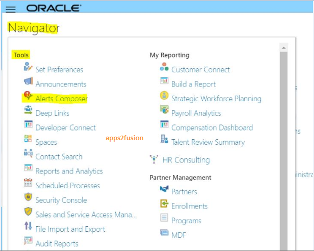 Alert Composer Feature In Oracle Fusion Hcm Cloud Application