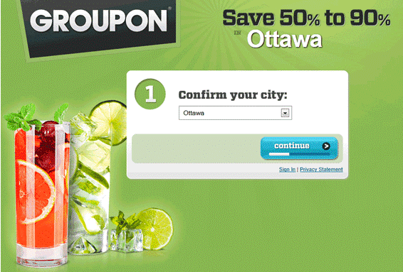A picture of a groupon- Dynamic content