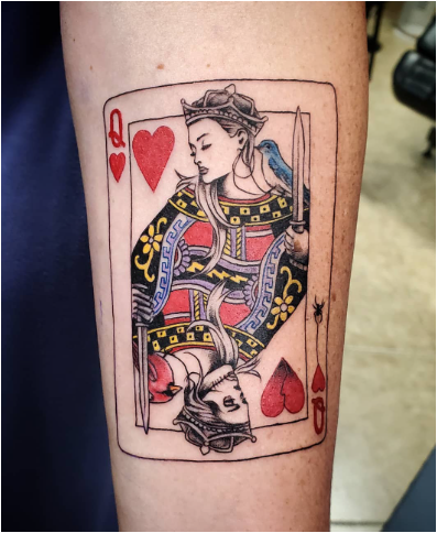 BlueBird Queen Of Hearts Tattoo