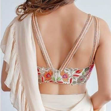 Strappy saree back designs