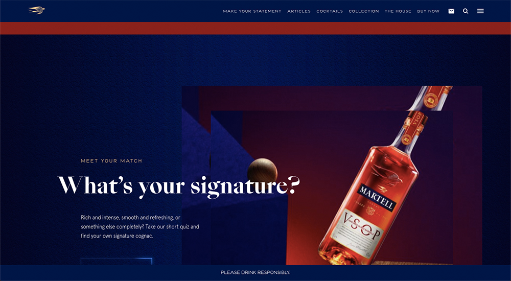 Martell website color schemes examples