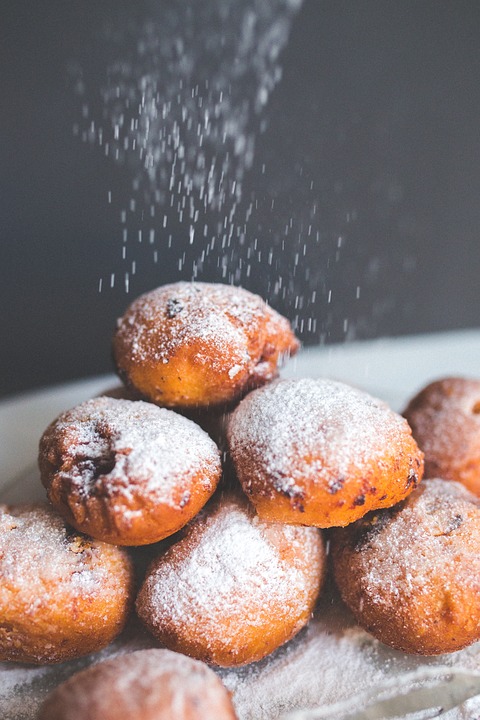 Powder Sugar, Sugar, Powder, Falling, Donut, Doughnuts