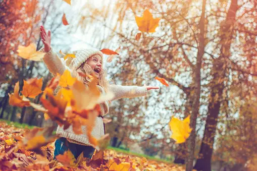 Girl Celebrating September Feel