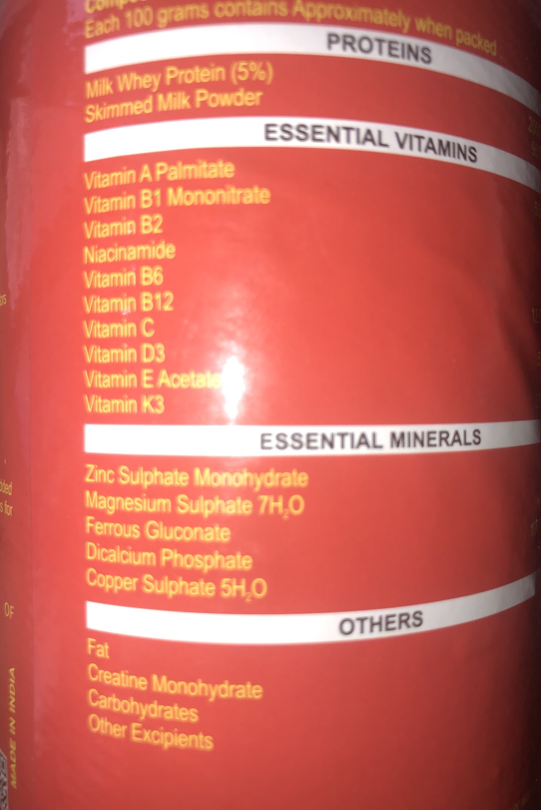 The Nutrient Composition of RonVit Body Dietary Supplement