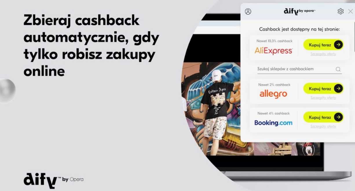 Twórca przeglądarek ogłosił dziś uruchomienie Dify - nowego rozwiązania cashback wprost od Opery. W komunikacie czytamy, że usługa jest dostępna u ponad 300 partnerów i ma oferować najwyższy zwrot gotówki - nawet do 30%.