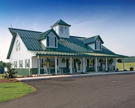 House with a green roof