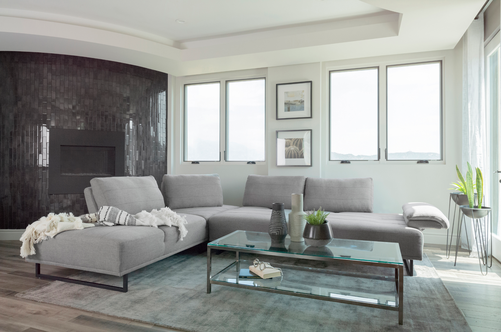 Modular furniture system: Arden 2-piece Adjustable Back Sectional Taupe