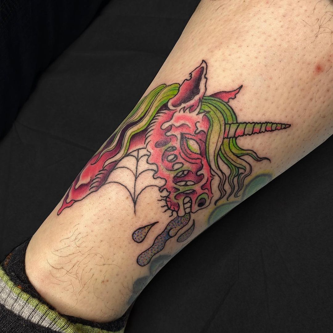 Zombie Unicorn Tattoo Design Image
