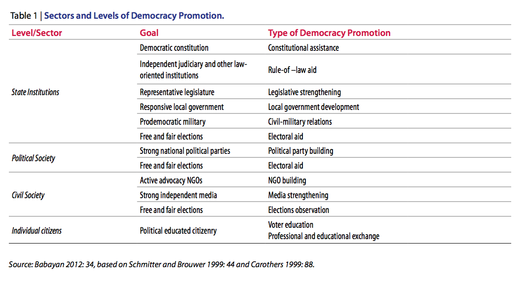 Sectors and Levels of Democracy Promotion1