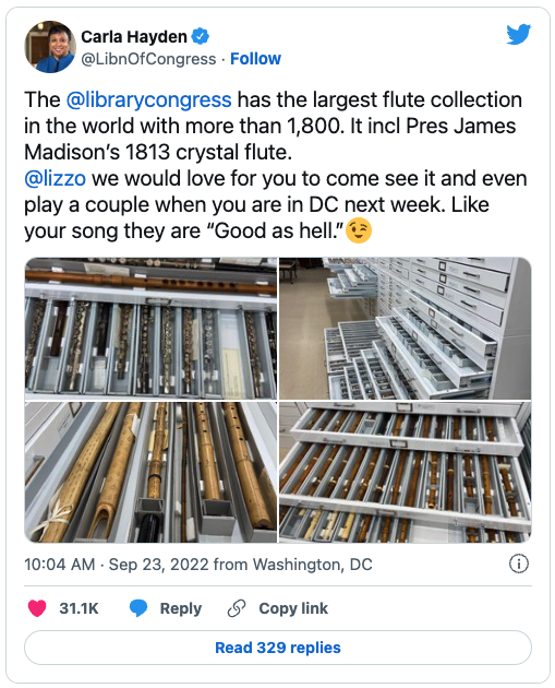 tweet about lizzo playing the flute
