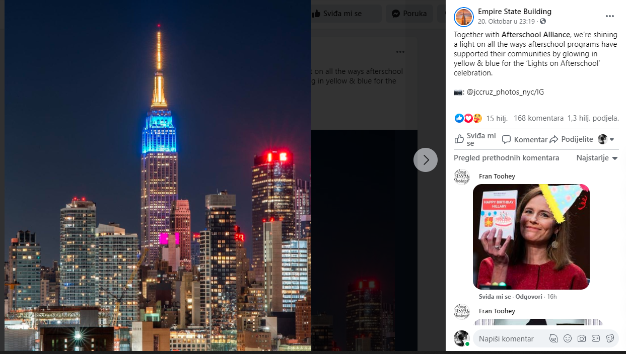 rakrinkavanje.ba/ empire state building jučer nije bio osvijetljen bojama zastave bih