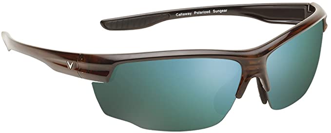 Callaway Sungear Kite Polarized Sunglasses Golf Eye Protection, Tortoise & Gray/Green Mirror