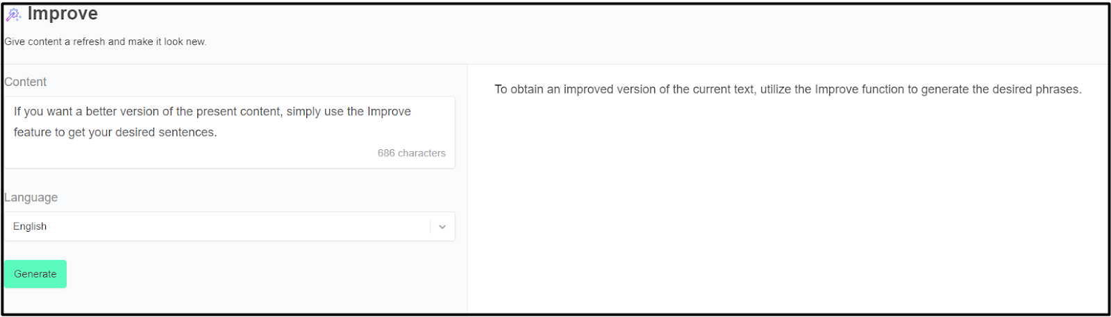 Improve feature in Storychief AI Mode