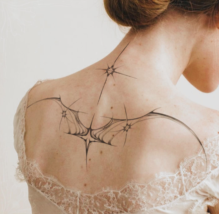 Bat Wings Star Tattoo