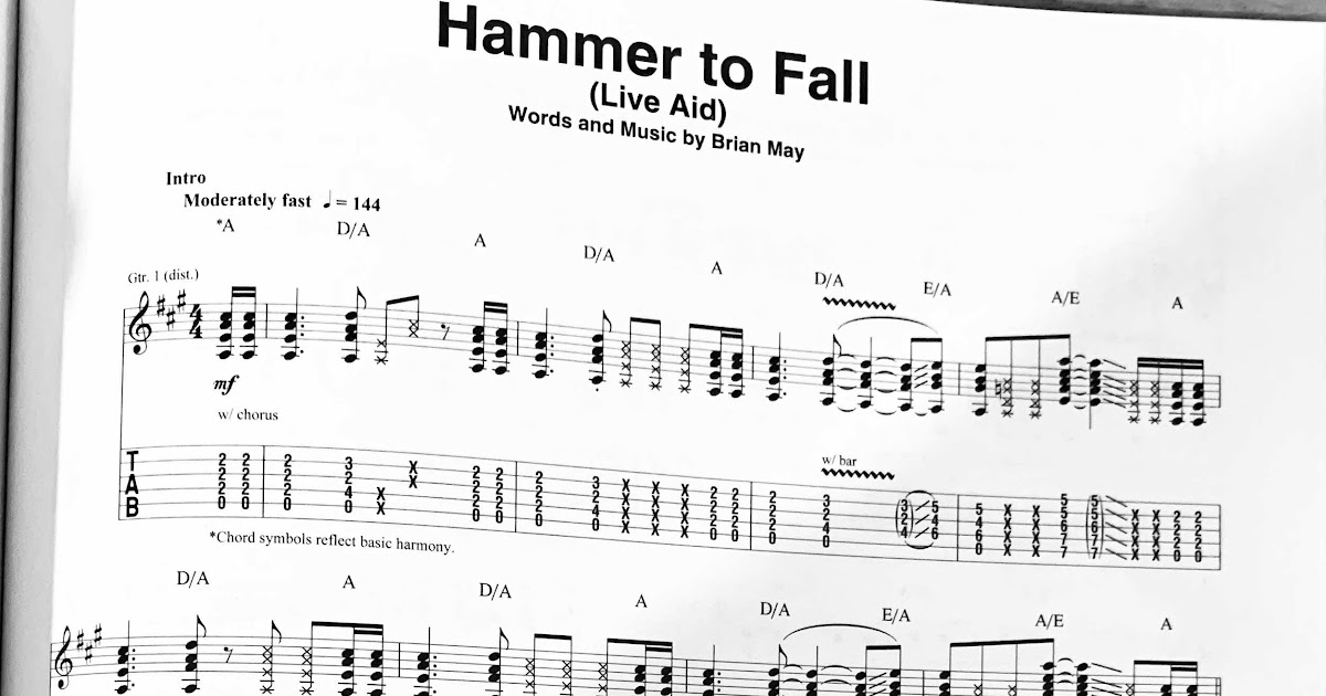 Queen Corner: Hammer To Fall (Live Aid) Guitar Tab