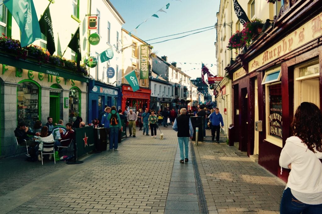 Main shopping street in Galway, Ireland