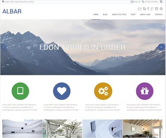 Albar - Theme phù hợp với website kinh doanh, portfolio